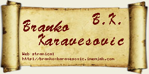 Branko Karavesović vizit kartica